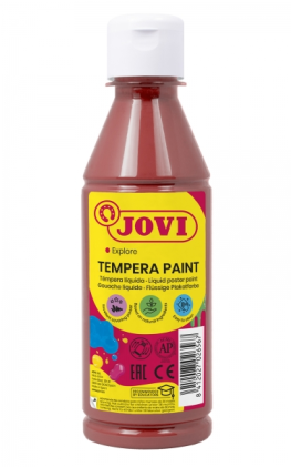 Jovi Tempera Paint Tempera liquida 250ml - A base d'acqua - Pronta all'uso - Alta copertura - Asciugatura rapida - Ottima fluidità - Adesione su più superfici - Colore marrone