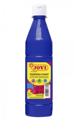 Jovi Tempera Paint Tempera Liquida 500ml - A base d'acqua - Pronta all'uso - Elevato potere coprente - Asciugatura rapida - Ottima fluidit&agrave; - Adesione su pi&ugrave; superfici - Colore blu scuro