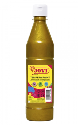 Jovi Tempera Paint Tempera liquida 500ml - A base d'acqua - Pronta all'uso - Alta copertura - Asciugatura rapida - Ottima fluidit&agrave; - Adesione su pi&ugrave; superfici - Colore oro