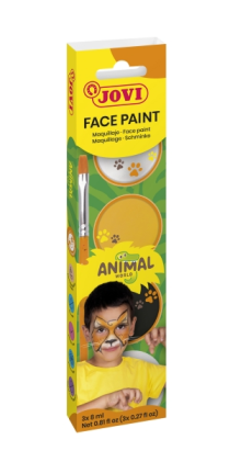 Set di 3 creme per il trucco Jovi Animals + accessori - Ipoallergenico - Facile applicazione - Texture morbida - Facile da rimuovere - Colori assortiti