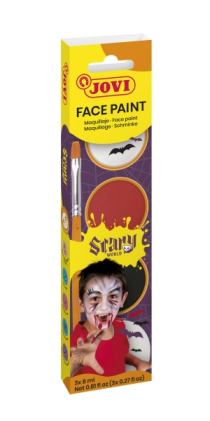 Set trucco in crema Jovi Scary con 3 flaconi da 8 ml + accessori - Ipoallergenico - Facile applicazione - A base di olio - Facile rimozione - Colori assortiti