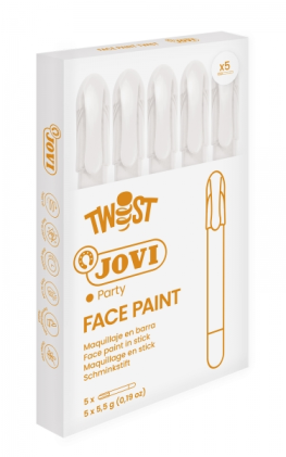 Jovi Twist Face Paint Stick - Ipoallergenico - A base d'acqua - Facile applicazione - Ottima copertura - Asciugatura rapida - Facile da rimuovere - Senza parabeni e allergeni - Bianco
