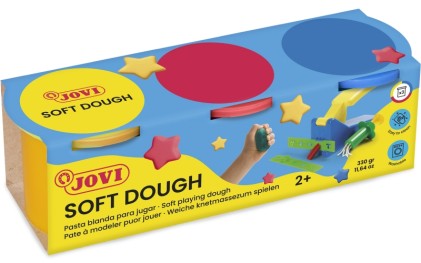 Jovi Soft Dough Blandiver confezione da 3 vasetti da 110 g - Morbido e flessibile - Facile da impastare e modellare - Ideale per i principianti del modellaggio - Stimola la creativit&agrave; e le capacit&agrave; motorie fini - Colori assortiti