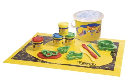 Jovi Soft Dough Blandiver Secchio 4 Vaschette 50gr + Accessori - Morbido e Flessibile - Facile da Impastare e Modellare - Ideale per Iniziare a Modellare - Vari Colori