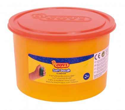 Pasta modellabile Jovi Soft Dough Blandiver Barattolo da 460 gr - Morbida e flessibile - Facile da impastare e modellare - Ideale per principianti della modellazione - Colore arancione