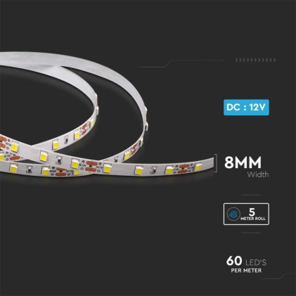 V-TAC Strip LED SMD4040 8W/m 5m 60 LED/m 4000K 12V IP20 8mm