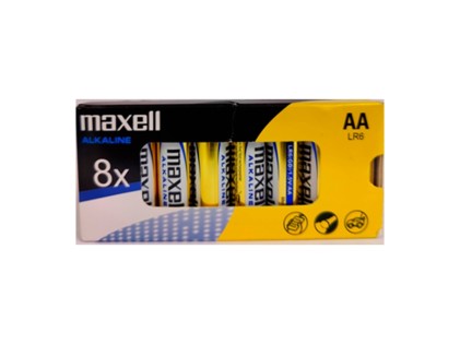 Maxell Confezione da 8 batterie alcaline LR06 AA 1,5 V
