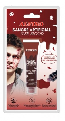 Flacone di sangue artificiale Alpino da 15 ml - Texture viscosa - Colore realistico - Dermatologicamente testato - Lavabile con acqua e sapone