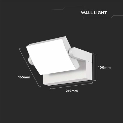V-TAC Lampada LED da Muro Rettangolare 20W 120LM/W Colore Bianco Ruotabile 4000K IP65