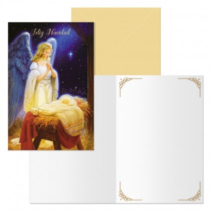 Dohe Angel Confezione da 6 biglietti di auguri natalizi con busta - Dimensioni chiuso 11,5x17 cm, aperto 23x17 cm - Carta offset - Stampato a colori
