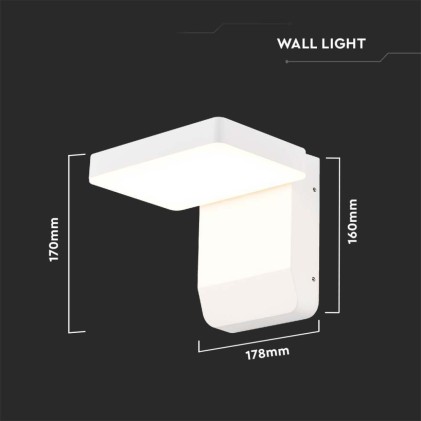 V-TAC Lampada LED da Muro Quadrata 17W 150LM/W Colore Bianco 4000K IP65