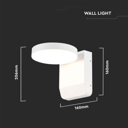V-TAC Lampada LED da Muro Rotonda 17W 150LM/W Colore Bianco 3000K IP65