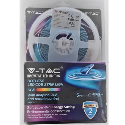 V-TAC Led Strip  Set Cob 422 13W Led Cob Strip Light Rgb Ip20 24V  2880+3625+3272