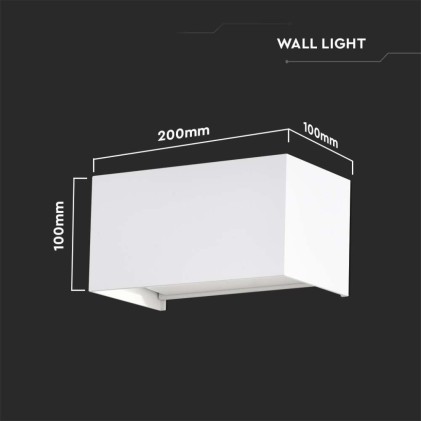 V-TAC Lampada LED Da Muro Rettangolare 24W 110LM/W con Doppio Fascio Luminoso Colore Bianco 4000K IP65