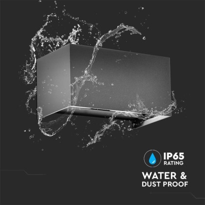 V-TAC Lampada LED Da Muro Rettangolare 24W 110LM/W con Doppio Fascio Luminoso Colore Grigio 4000K IP65