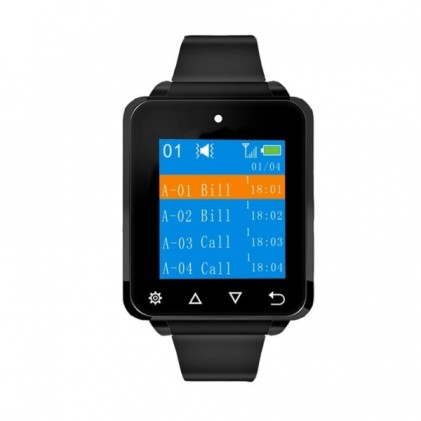 AVPos AVP-AC-W01 Orologio Cercapersone per Cameriere - 4 Messaggi Simultanei - Vibrazione - Beep - Colore Nero