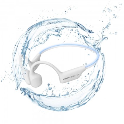 Cuffie a conduzione ossea Energy Sistem - Bluetooth 5.4 - IPX8 - Memoria 8GB - Autonomia 11h - Ricarica rapida - Luci LED - Microfono integrato - Colore Bianco