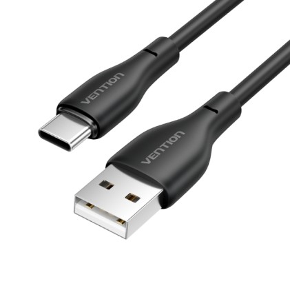 Cavo di ricarica USB-A/USB-C Vention - Velocit&agrave; 480 Mbps - Alimentazione 3A - Potenza 15 W - Nero