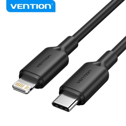 Cavo Vention USB-C a Lightning - Connettore nichelato - Potenza 27W - Corrente 3A - Colore nero