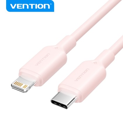 Cavo Vention USB 2.0 tipo C a Lightning - Nichelato - 27W - 3A - Rosa