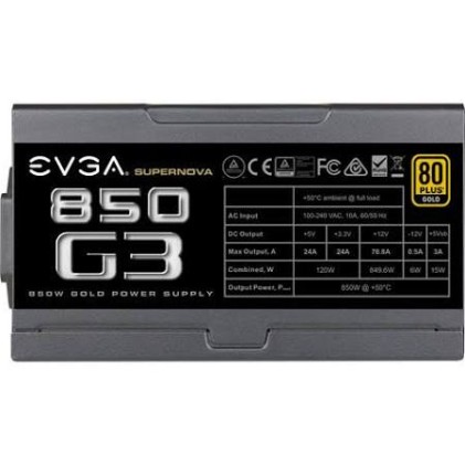 Alimentatore EVGA 850W SuperNOVA 850 G3 Modular (80+Gold)