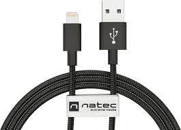 NATEC lightning M USB-A M cable 1.5m black MFi nylon