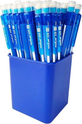 Molin Grafic-320 Confezione da 50 Matite Meccaniche HB 0,5mm - Corpo Triangolare - Gomma Integrata - Colore Blu