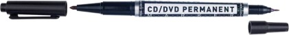 Pennarello indelebile Molin per CD, DVD - Doppia punta 0,4 e 1 mm - Inchiostro permanente a base di alcol - Nero