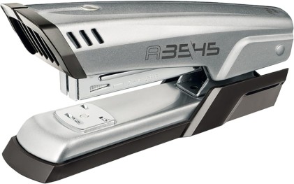 Cucitrice da tavolo in metallo Maped Half Strip A-3545 - Fino a 25 fogli alla volta - Contiene punti metallici 24/6 e 26/6 - Cucitura aperta e chiusa - Grigio metallizzato