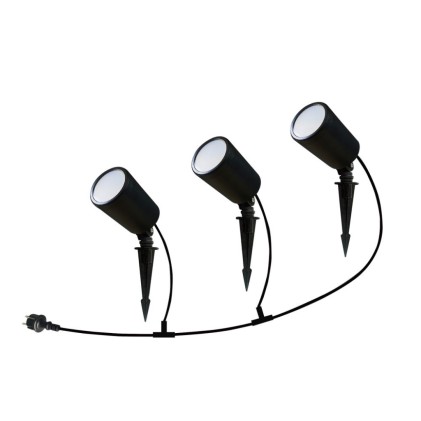 V-TAC Faretto LED da Giardino 3*7W con Picchetto Colore Nero RGB IP65