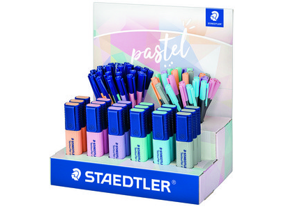 Display Staedtler con 78 pennarelli pastello - Modelli Textsurfer Classic, Triplus, Triplus Fineliner - Colori assortiti