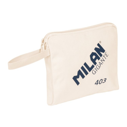 Borsa a mano Giant 403 della serie Milan 1918 - Dimensioni 26,5x22x3 cm - Chiusura con cerniera - 100% cotone - Colore beige