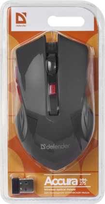 Mouse ottico senza fili Defender Accura MM-275 Rosso,6D, 800-1600 dpi