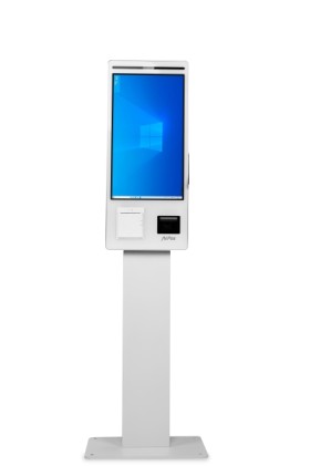 Chiosco Self-Service AVPos FK24 - Touch da 24 pollici - I3 - Memoria da 8 GB - SSD da 256 GB - Scanner 2D - Stampante termica - Colore bianco