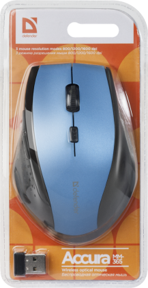 Mouse ottico senza fili Defender Accura MM-365 Blu,6D, 800-1600 dpi