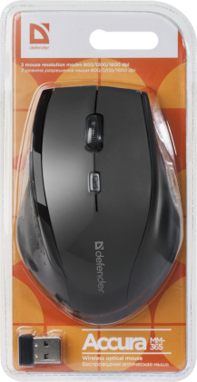 Mouse ottico senza fili Defender Accura MM-365 Nero,6D, 800-1600 dpi