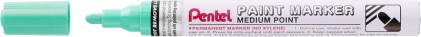 Pennarello Pentel - Punta media 4,5 mm - Permanente su tutte le superfici - Resistente alla luce e all'acqua - Corpo in alluminio - Colore verde perla