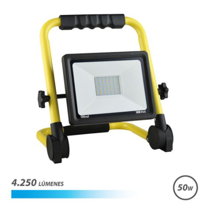 Faretto LED Elbat con supporto pieghevole 50W - 4250 lumen - Luce fredda 6500K - Cavo 1,50m - IP65 per uso esterno