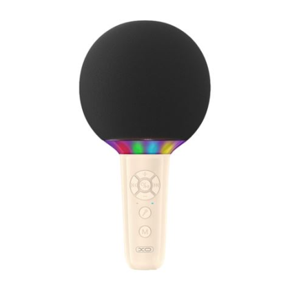 Microfono wireless XO BE50 - Karaoke - 5W - Bluetooth 5.3 - Illuminazione a LED - Durata massima della batteria 3 ore - Beige