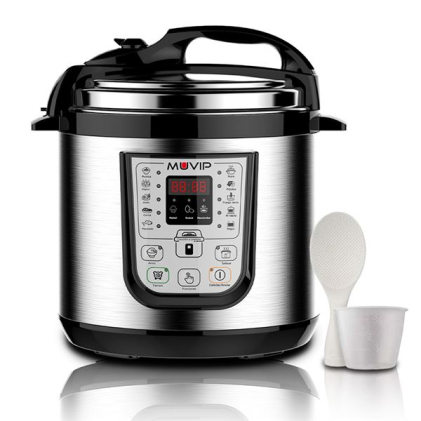 Pentola a pressione elettrica Muvip - 6 litri - 15 programmi disponibili - 1000 W - Display LED - Acciaio inossidabile - Completamente rimovibile - Controllo tempo e temperatura