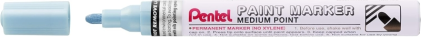 Pennarello Pentel - Punta media 4,5 mm - Permanente su tutte le superfici - Resistente alla luce e all'acqua - Corpo in alluminio - Azzurro perlato