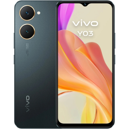 Smartphone Vivo Y03 Schermo 6.56" - 4GB - 128GB - Fotocamera 13MP - Batteria 5000mAh - Supporta Ricarica 15W - Nero