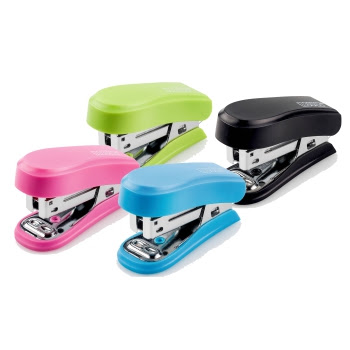 Confezione da 12 mini cucitrici compatte Novus - Fino a 12 fogli - Cucitura chiusa e aperta - Ogni cucitrice include 320 punti - Colori assortiti