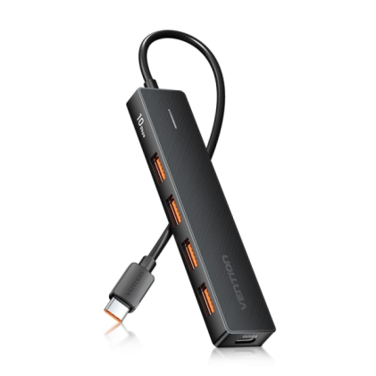 Vention HUB 5 in 1 USB-C a 4xUSB 3.2 Gen2/USB-C 10G - 0,15 m - Colore Nero
