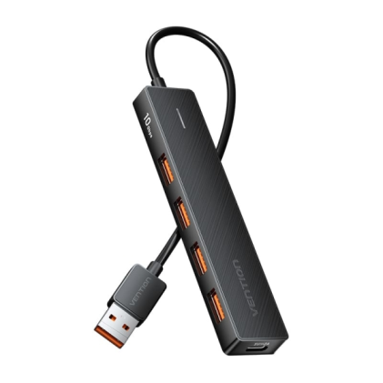 Vention HUB 5 in 1 USB-A 3.2 Gen2 a 4xUSB 3.2 Gen2/USB-C 10G - 0,15 m - Colore Nero