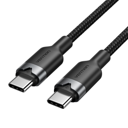 Cavo Vention USB-C a USB-C 3A 60W - 1m - Intrecciato - Colore Nero
