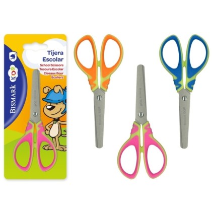 Forbici scolastiche base per bambini Bismark - Manici in plastica - Punte arrotondate - 3 modelli assortiti - 1 pezzo