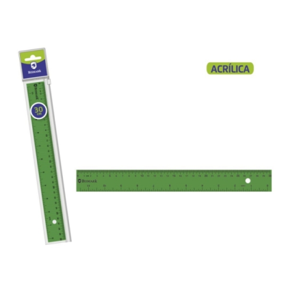 Righello acrilico Bismark 30 cm - Alta qualit&agrave; - Custodia con cerniera - Verde