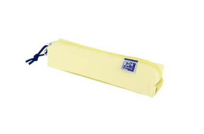 Astuccio Oxford Live & Go piccolo quadrato - Materiale imbottito - Elastico per attaccarlo al quaderno - Giallo