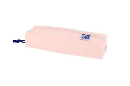 Astuccio rettangolare medio Oxford Live & Go - Materiale imbottito - Elastico per attaccarlo al quaderno - Rosa